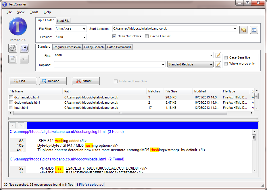 TextCrawler Screenshot